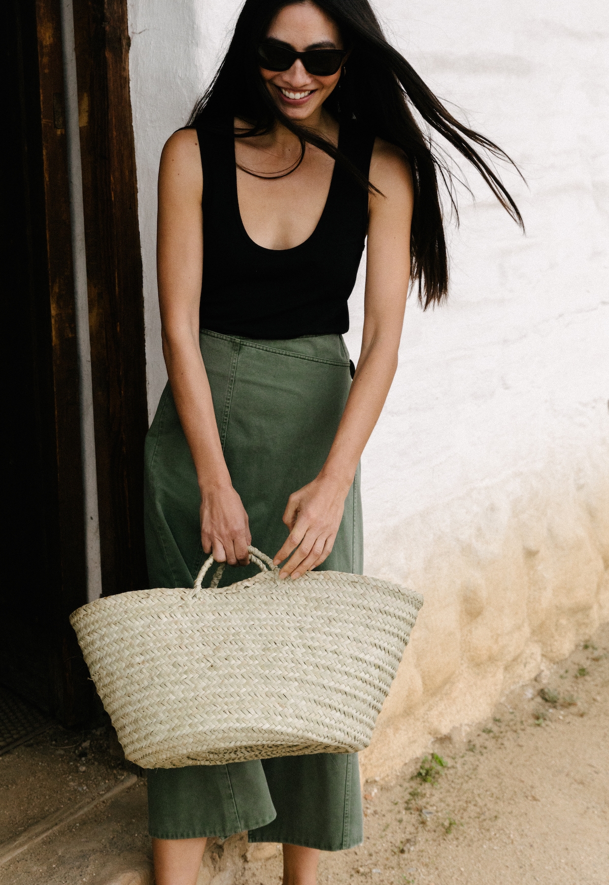 Jess wears the Lahiri Wrap Skirt