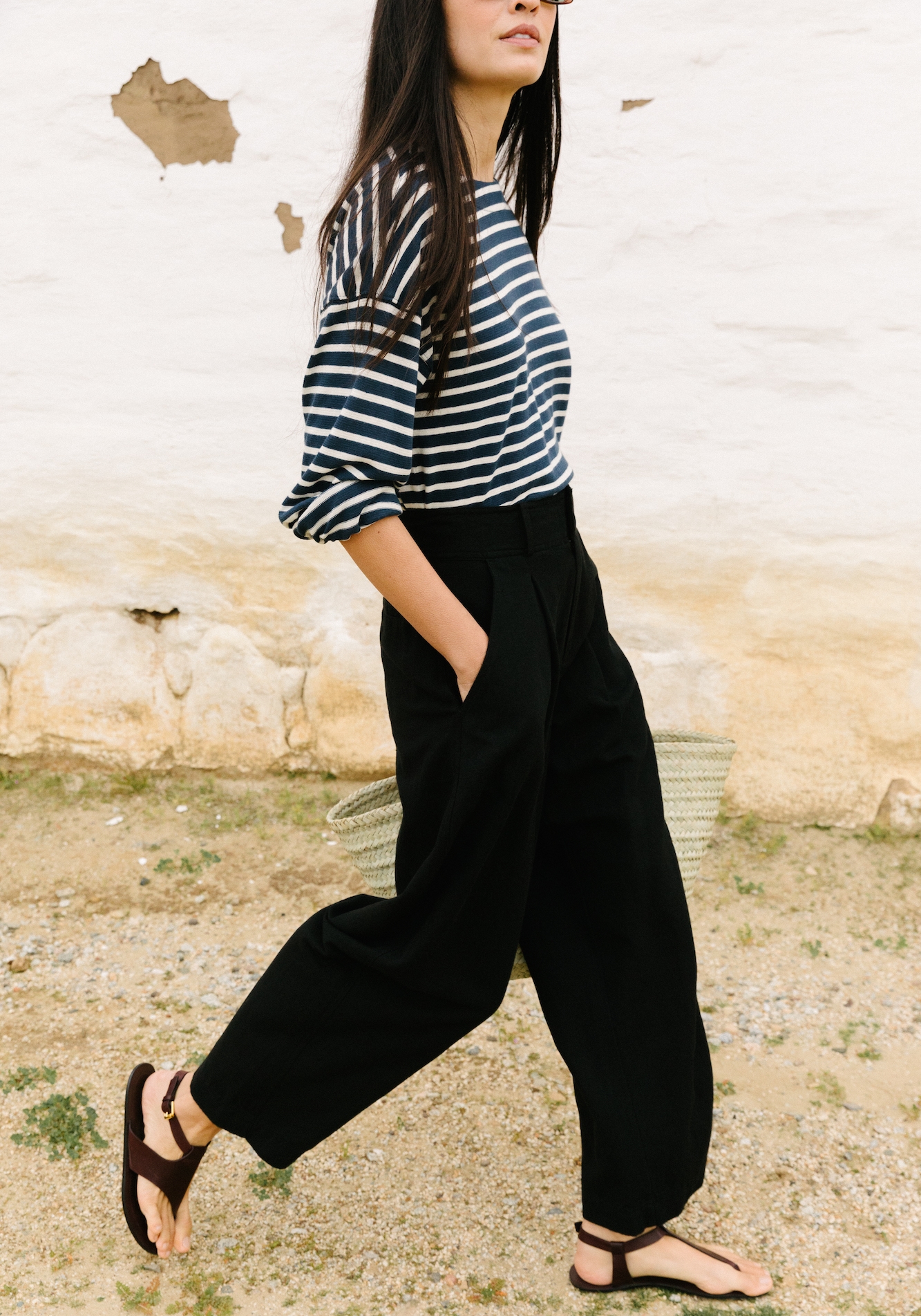 Jess wears the Barca Long Sleeve and Bari Crop Trouser