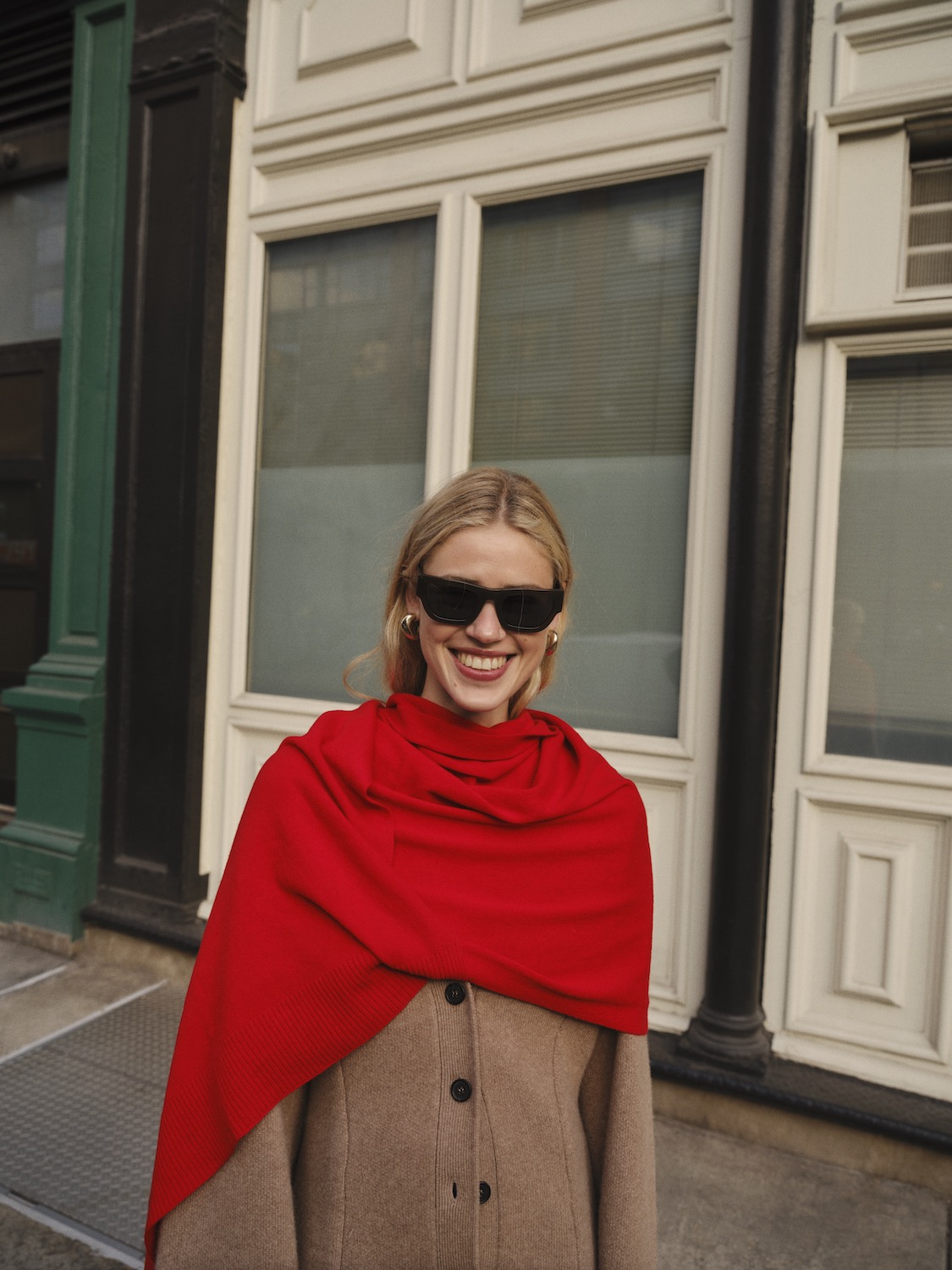 Dianna wears the Paris V Neck Cardigan