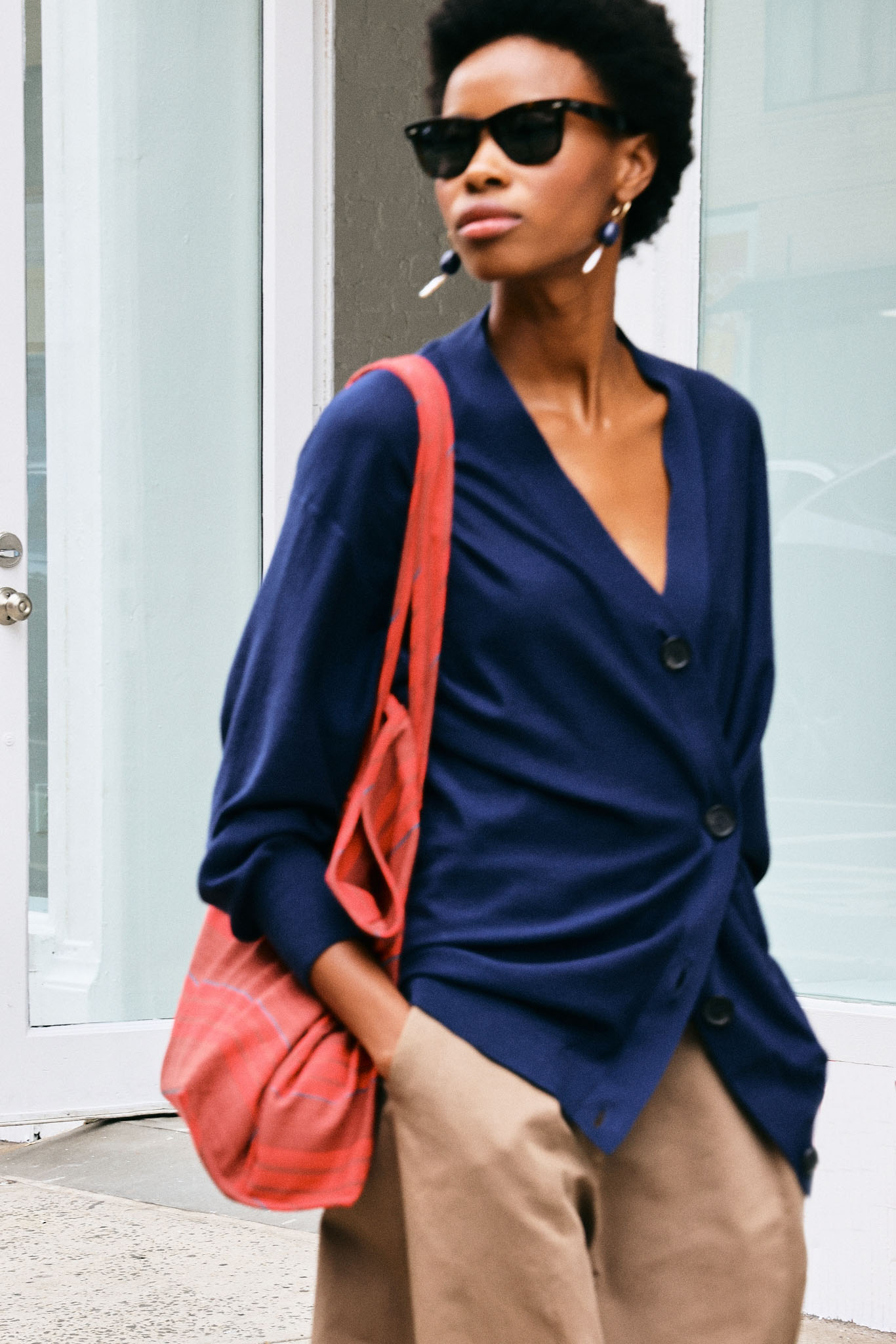 Raschelle wears the Drippy Tissue Cardigan